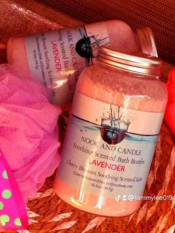 Nook and Candle Soothing Scented Bath Bombs Lavender Powder