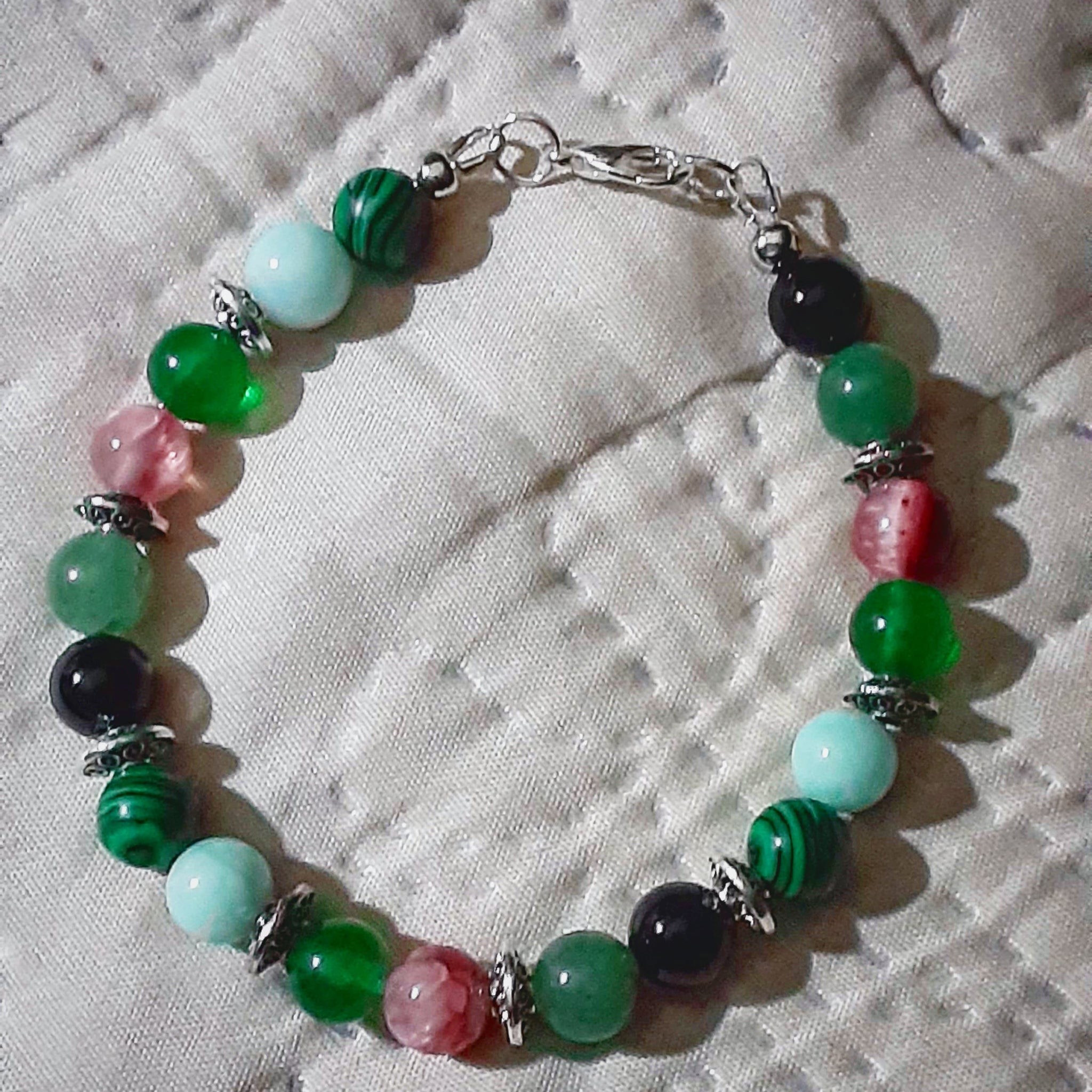 NOOK & CANDLE Jewelry Boutique Hand Beaded Jade and Onyx Bracelets