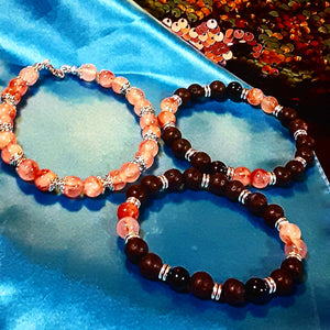 NOOK & CANDLE Jewelry  Boutique Beaded  Bracelets Cherry Jade gemstone Bracelet with lobster Clasp