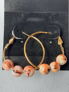 NOOK & CANDLE Jewelry Boutique Earrings Moroccan Gold Hoop tango tan Earrings 1pair