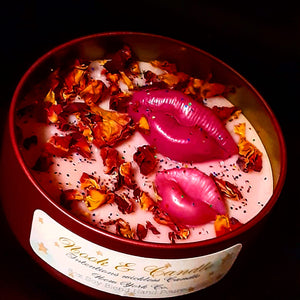 NOOK & CANDLE  intentions wickless Scented Candles with Rose Petals, glitter, Lips fragrance in Endless love