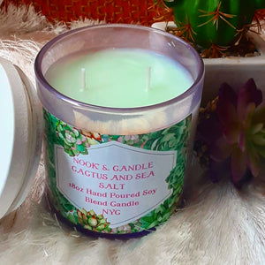 NOOK & CANDLE Cactus and Sea Salt 18oz double wick Scented Candle