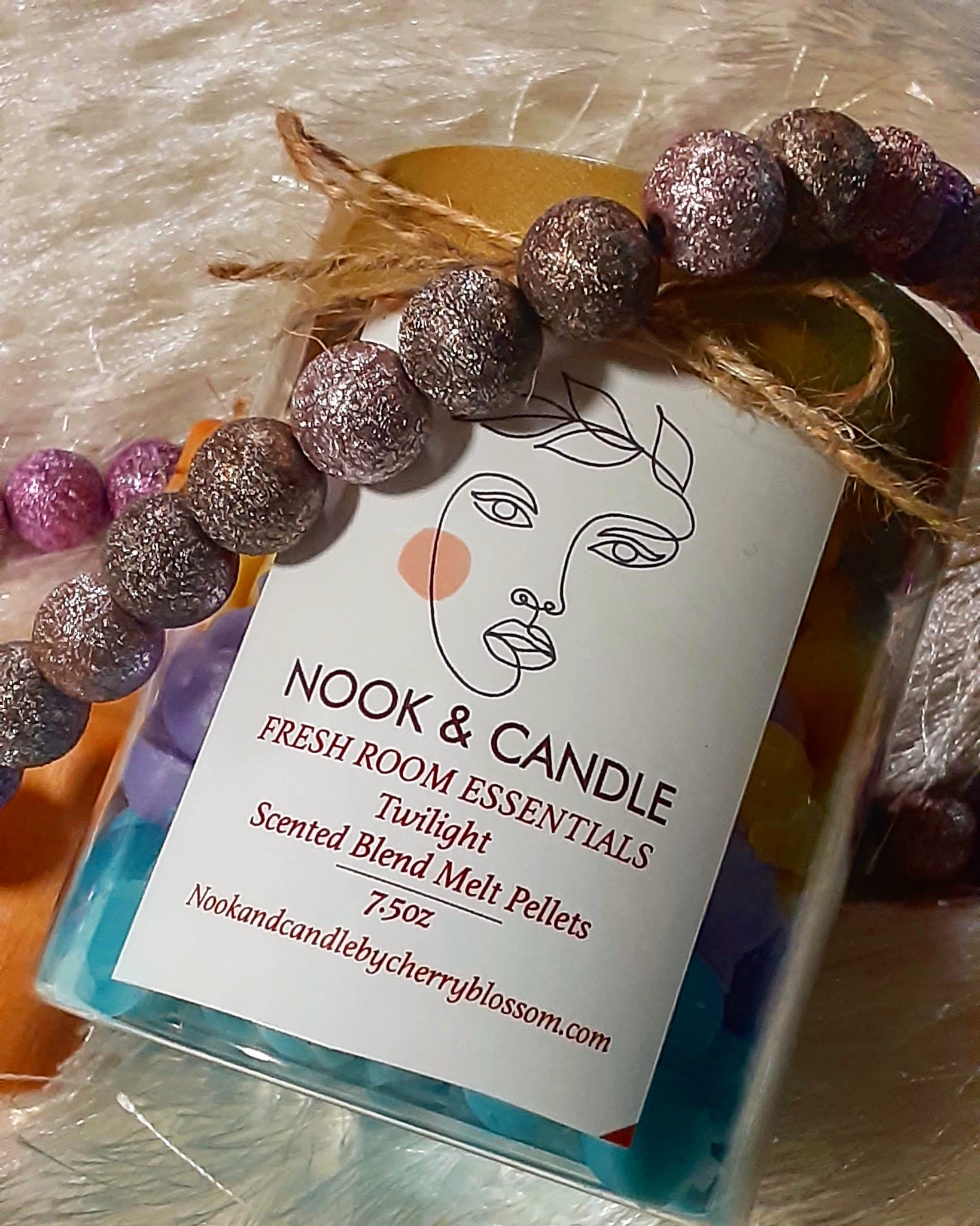 NOOK & CANDLE Scented Candle Melt Pellets fragrance Twilight 7.5oz jar