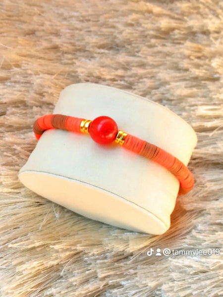 Gemstone Elastic Bracelet red jasper