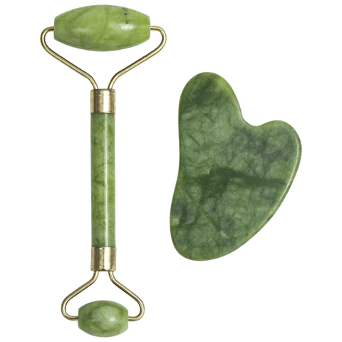 Nook and Candle Soothing Scented 2pc Jade Rolling Stone and Gua Sha Set